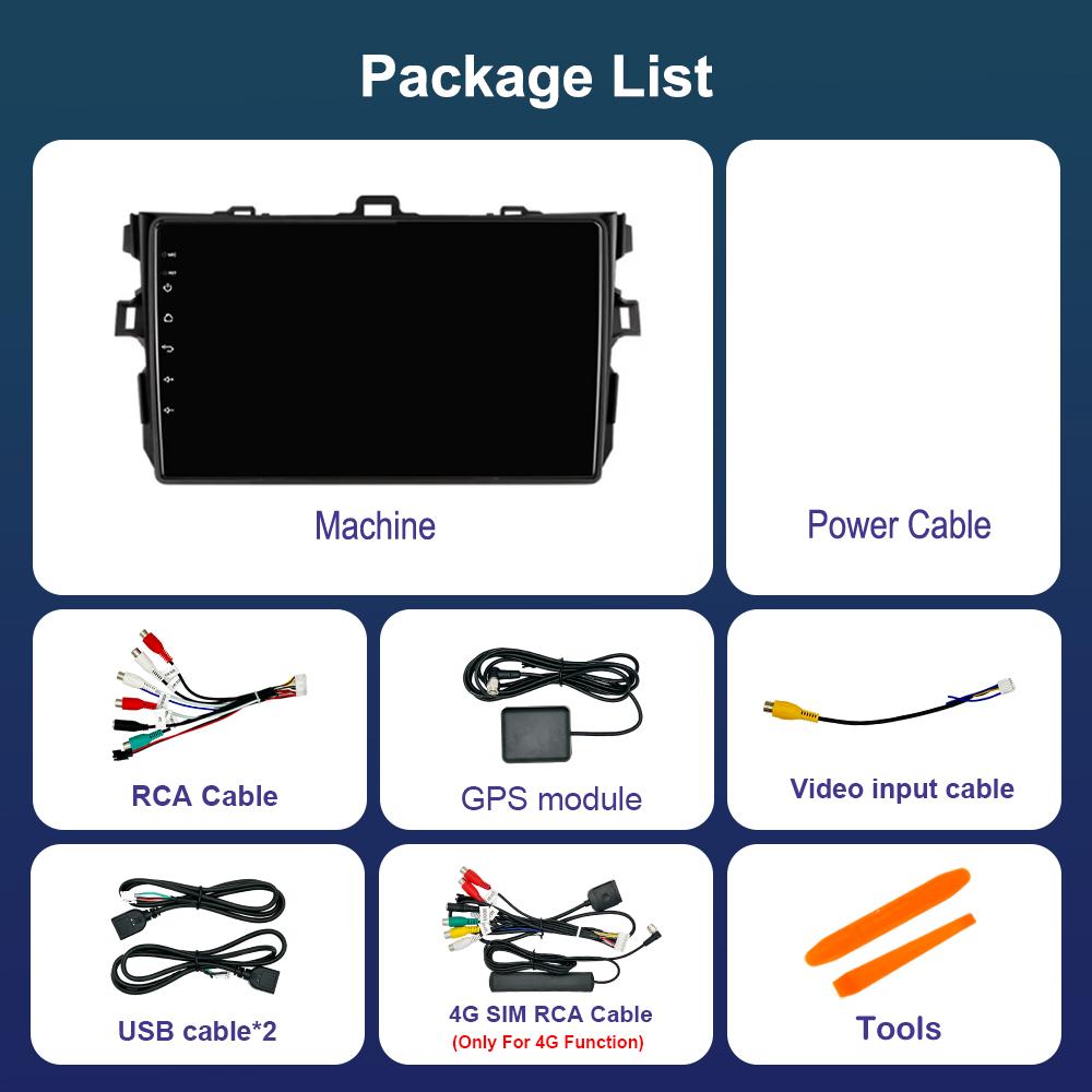 Android 14 Car Radio Multimedia Player for Toyota Corolla 2006 - 2013 GPS Navigation WiFi HD Screen BT DSP Stereo Auto Tools