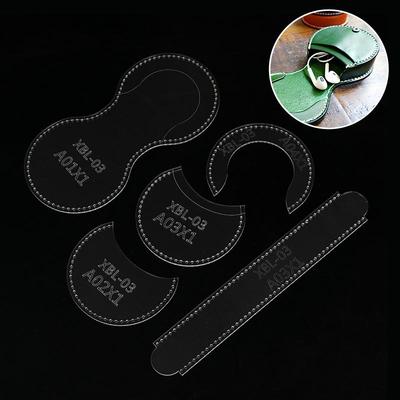 Leather Craft Acrylic Template For Mini Coin Purse Earphone Storage Bags Diy Handmade Sewing Stencil Tool Diy Making Beginners
