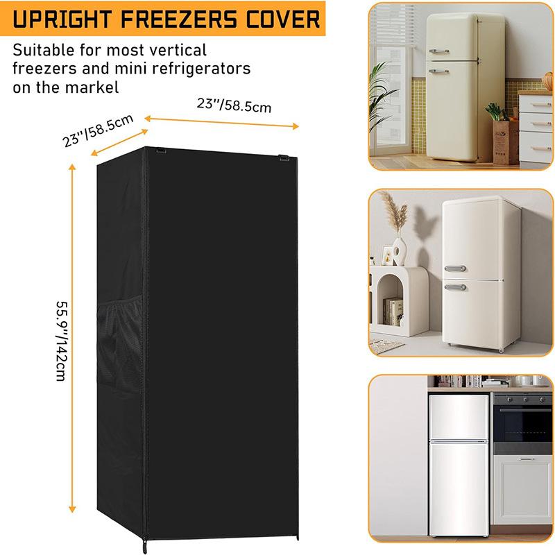 Upright Freezer Cover 22''L X 23''W X 34''H,  Oxford Mini Fridge Cover Protection for Outdoor Refrigerator Waterproof, Dustproof