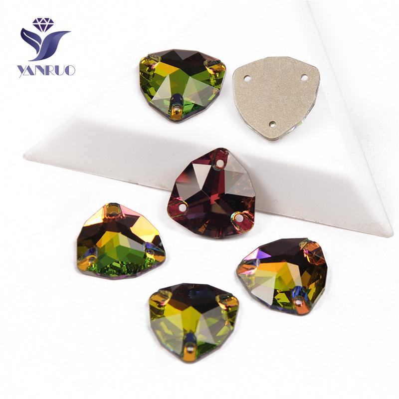 

YANRUO 3272 Триллиант Пришивные Камни Блестящие Стразы DIY Швейные Кристаллы Плоское Дно Стеклянные Стразы Для Одежды Изготовления Платьев 12mm 24Pcs