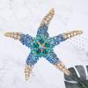 Cute Colorful Rhinestone Starfish Brooch Elegant Clothing Accessories Men Women Bag Hat Business Suit Lapel Pin Fashion Jewelry Gift