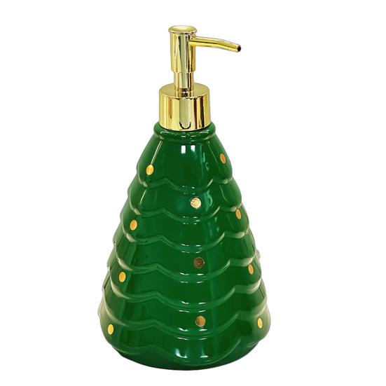 

Yousheng Christmas Soap Dispenser Refillable Leak Proof Decorative Pump Bottle Holiday Christmas Tree Hand Soap Dispenser