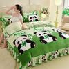Thickened Milk Fleece Four-Piece Warm Double-Sided Coral Fleece Quilt Cover Flannel Sheet Bed Skirt Bedding