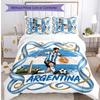 Set Biancheria da Letto Stampata Calcio Argentina 3 Pezzi Copriletto Traspirante Accogliente come Regalo per Inaugurazione Casa o Festa