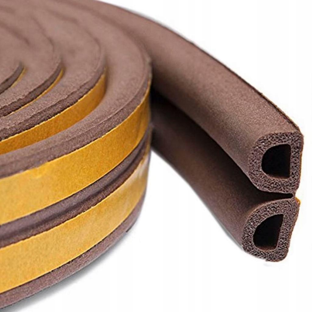 Self-adhesive rubber seal type D brown 100m EPDM