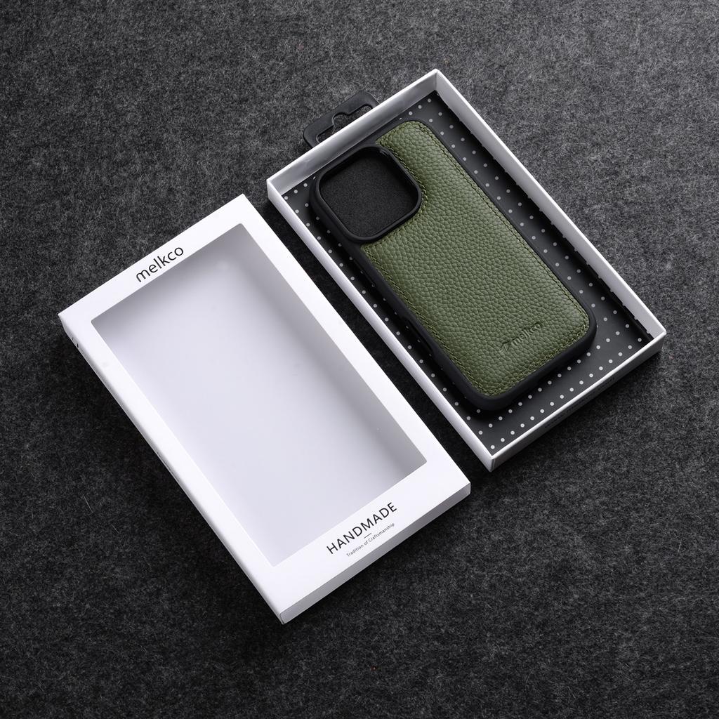 Custodia in Vera Pelle Melkco per iPhone 17 Pro Max 17 Air Custodie di Lusso Business in Pelle di Vacchetta Cover Posteriore Morbida a Copertura Totale per Telefono