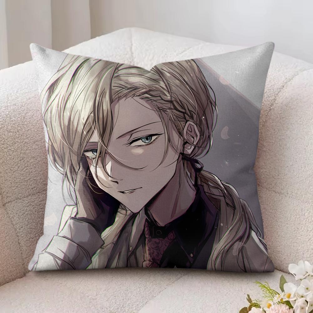 Bungo S-Stray Dogs Anime Cushion Cover Silky Short Plush Invisible Zipper Dustproof Sofa Pillow Case For Home Decor