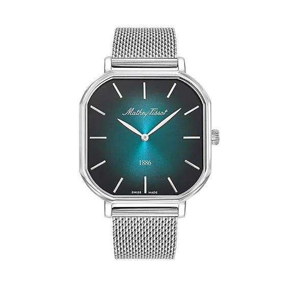 Mathey-Tissot Monsoon Square Stainless Steel Green Dial Quartz H7917AV Men's Watch