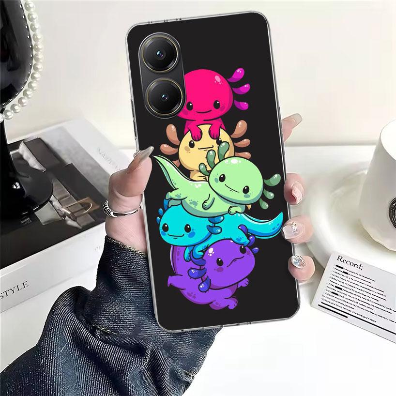 Cute Axolotl Kawaii Soft Phone Case For Xiaomi Redmi 15C 15 13C 13 Poco X5 X6 X7 F7 Ultra M7 12C 12 10 10C 9C 9A 9T 9 Fundas Poc
