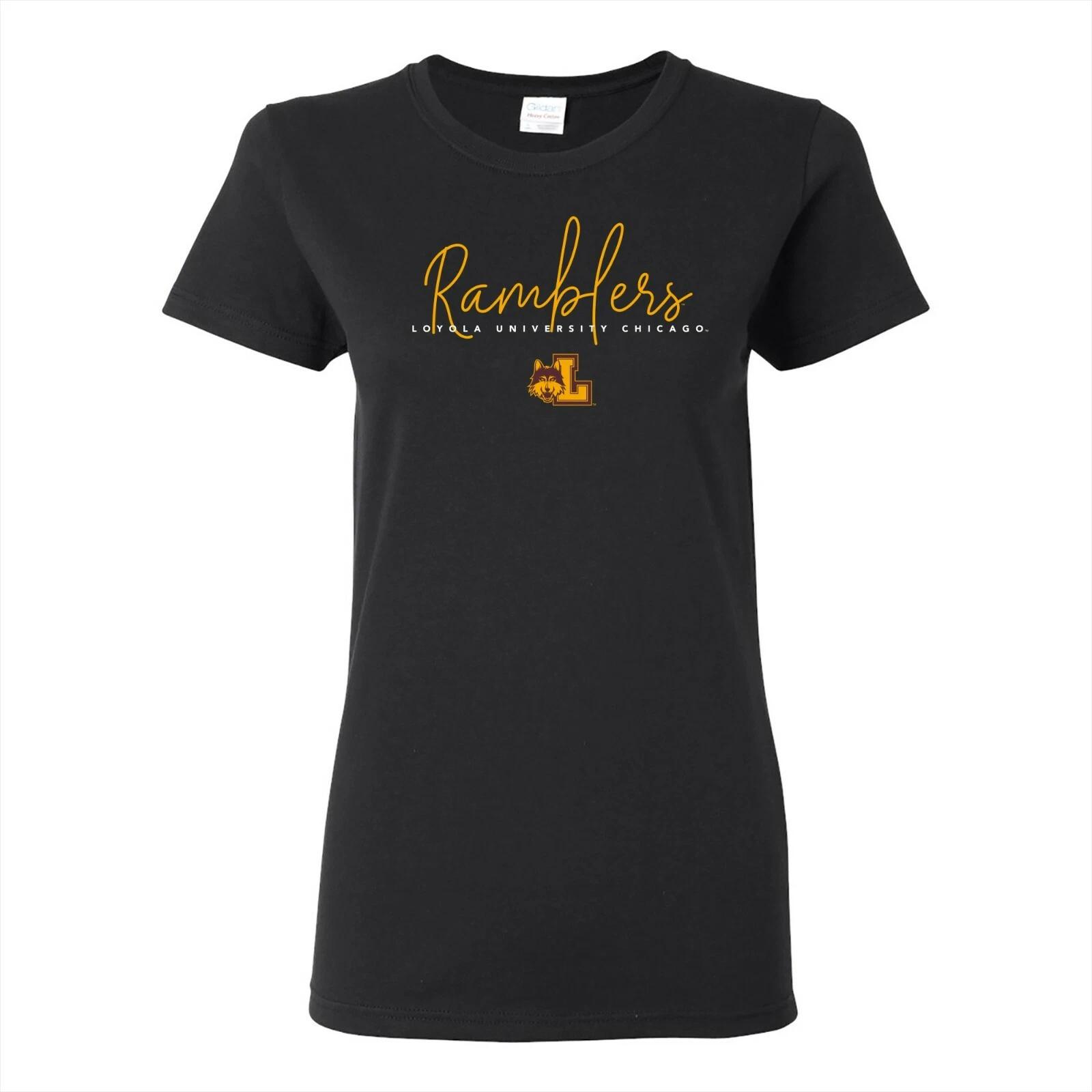 Loyola Chicago Ramblers Thin Script Womens T-Shirt - Black 3XL
