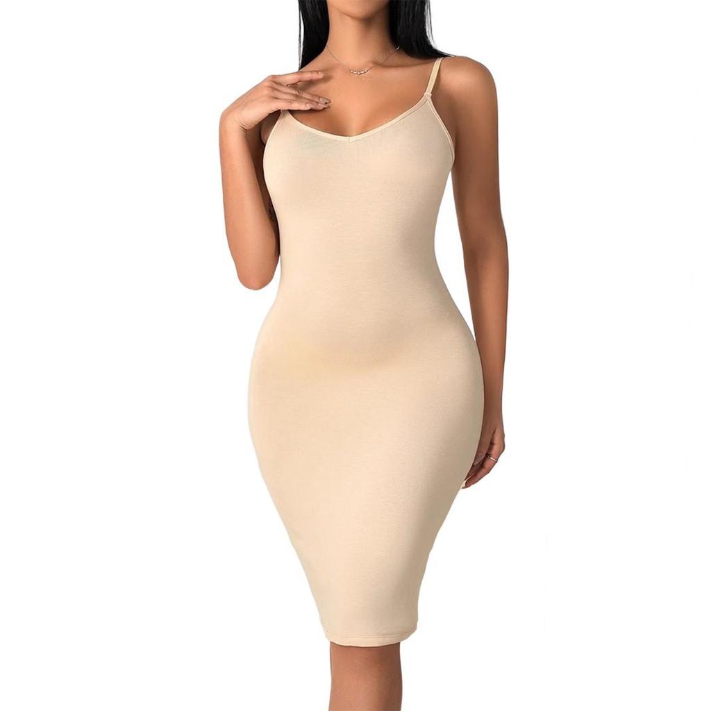 Dámské upnuté sexy jednobarevné šaty bodycon tvarující pas, zvedající boky a bříško