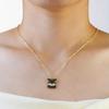 Titanium Steel 14K Gold Santa Claus Pendant Necklace - Cute Cartoon Christmas Series