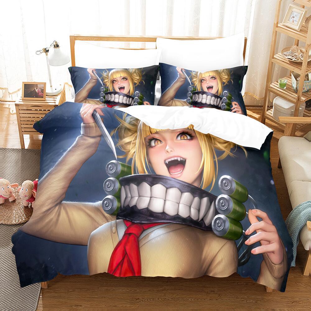 My 3D Cartoon Animation Bedding Microfiber Polyester Cotton 90G Duvet Set Three-Piece Set