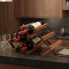 Houten Wijnrek Massief Houten Aanrechtblad Elegant Ontwerp Vrijstaand Flessenrek voor