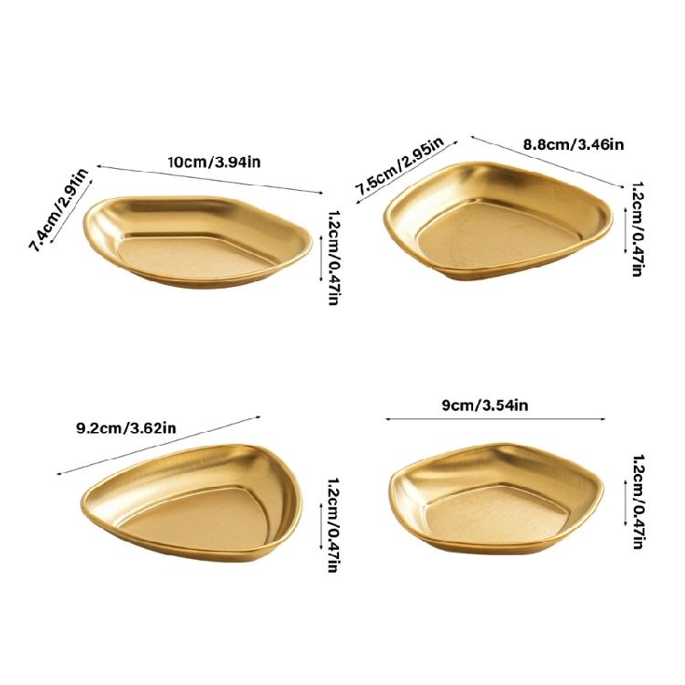 Set Of 6 Unique Stainless Steel Miniature Bowls Appetizer Plates Suitable for Sauces and Seasoning with Easy Cleaning