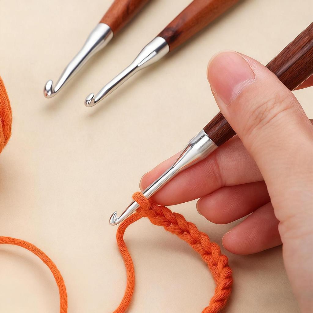 8 Pezzi Uncinetti Misura Mista da 3 mm a 7 mm Manico in Legno Ferri da Maglia Fai da Te Filato Ago da Cucito per Progetti Artigianali Principiante