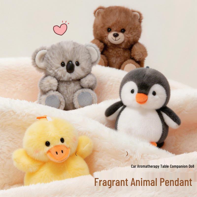Scented Penguin, Duck, and Koala Plush Pendant Keychain - Cute Backpack Charm & Birthday Gift for Girls
