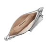 MICHAEL KORS Jet Set Silver Tone Metal Chain Leather Clutch Large Women's White