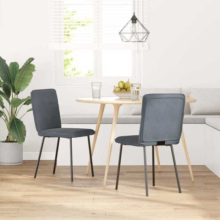 VidaXL Dining Chairs Set of 2 Dark Grey Velvet, Dining Chair, Kitchen Chair, Accent Chair, Chair, Chair of 4101210