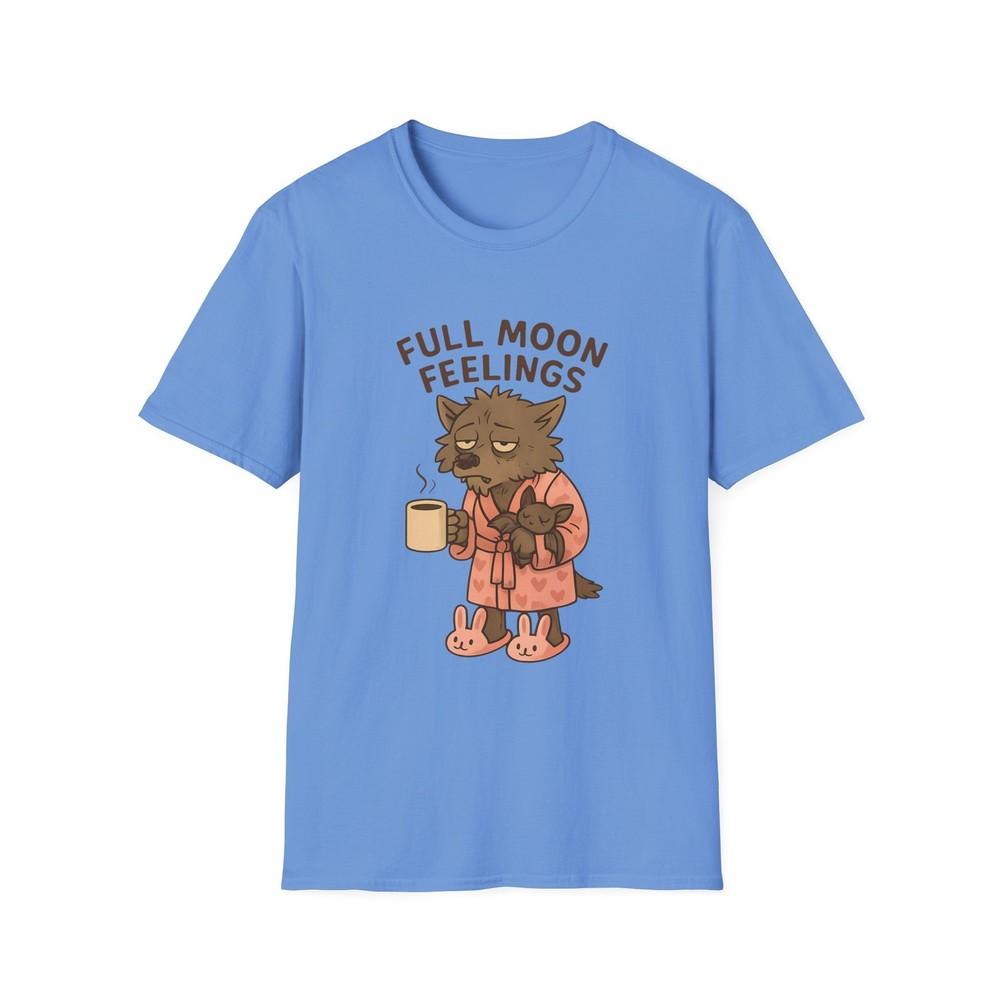 

Unisex Softstyle T-Shirt Full Moon Feelings Funny Werewolf Pajamas Halloween S