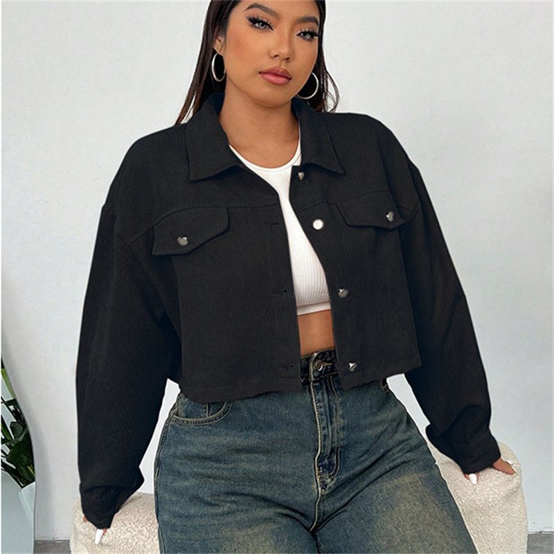 Women 2025 Autumn-Winter Short Solid Color Coat Ladies Outerwear