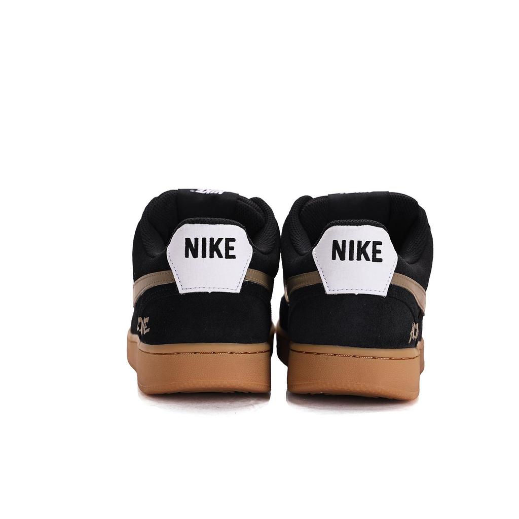 Nike Court Vision Coverage Abrasion Resistant Slip Resistant Low top Skateboard Shoes Unisex Black Brown IO7727-001(Team59-)