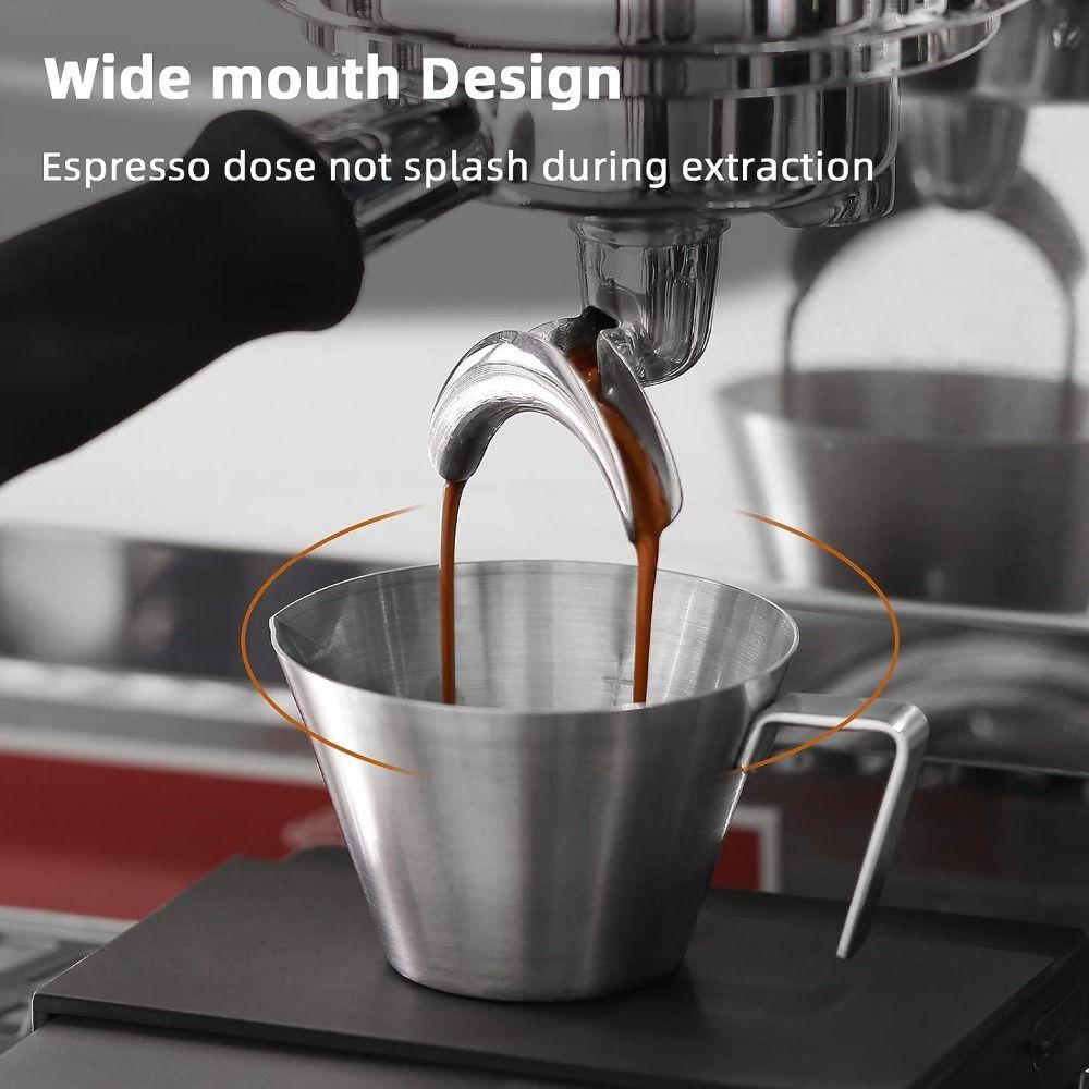 1/2pcs 100ml Espresso Shot Cups Silver Coffee Liquid Cup Cleanable Measuring Cup  Coffee