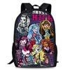 Monster High Unisex 15in Backpack Ergonomic Support Oxford Fabric Schoolbag