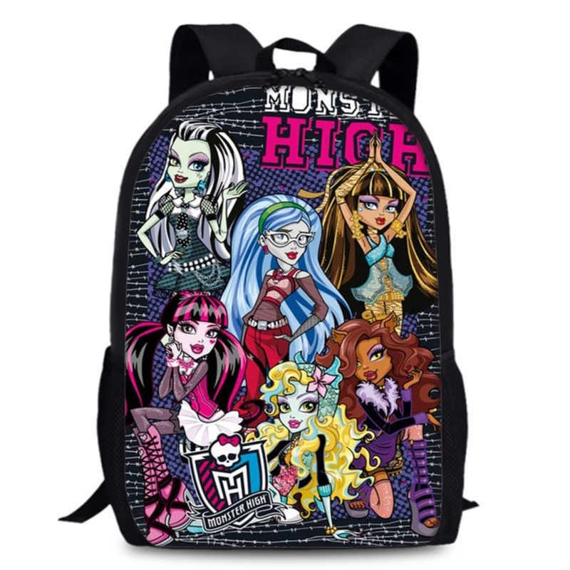 Monster High Unisex 15in Backpack Ergonomic Support Oxford Fabric Schoolbag