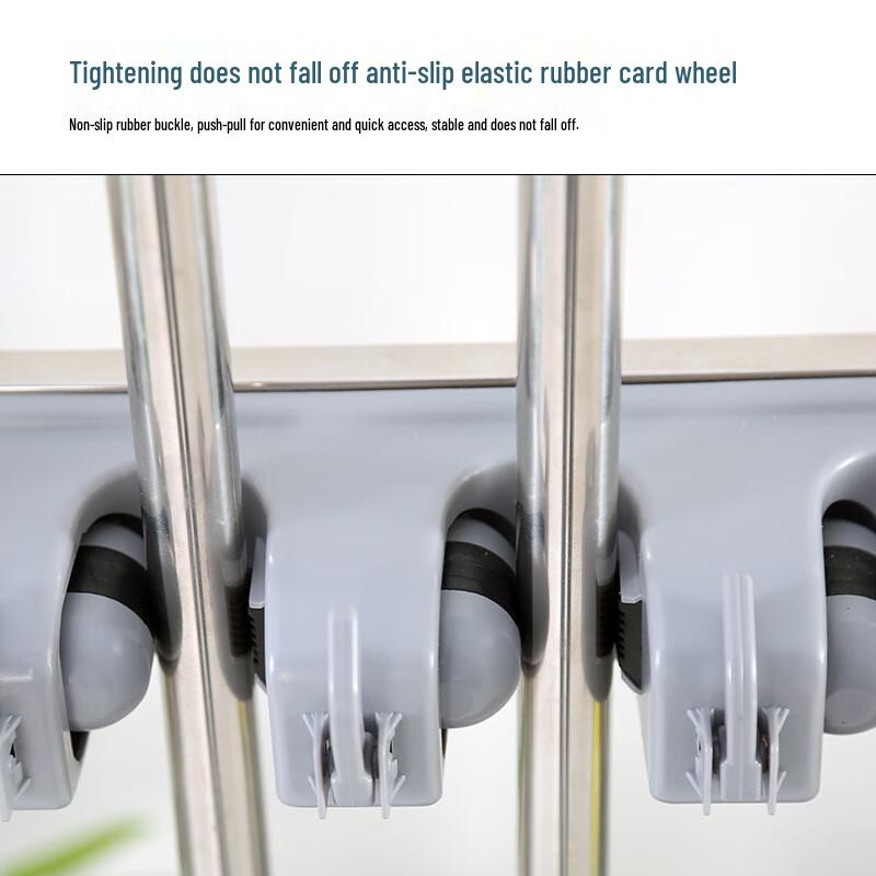 Stainless Steel Mobile Mop and Broom Holder