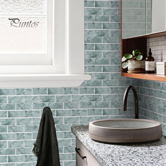 Self Adhesive Kitchen Backsplash Self-Adhesive PVC Tile Wall Stickers, Waterproof Mosaic Pattern Decals for Bathroom Easy To Clean Covers Home Decor,