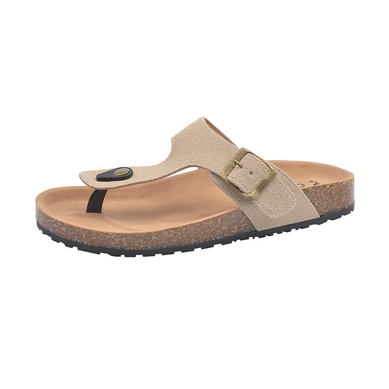 Fashion Women Suede Clogs Slippers Adjustable Buckle Slip On Footbed Home Clog Slippers Outdoor Beach Sandals With Arch Support