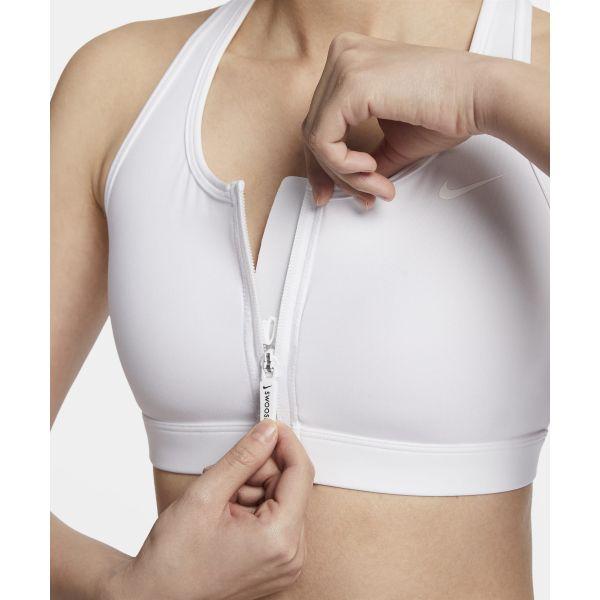Nike Swoosh Medium Support Dri-FIT Sport-BH mit Frontreißverschluss Damen Sport-BH Weiß FN2732-100