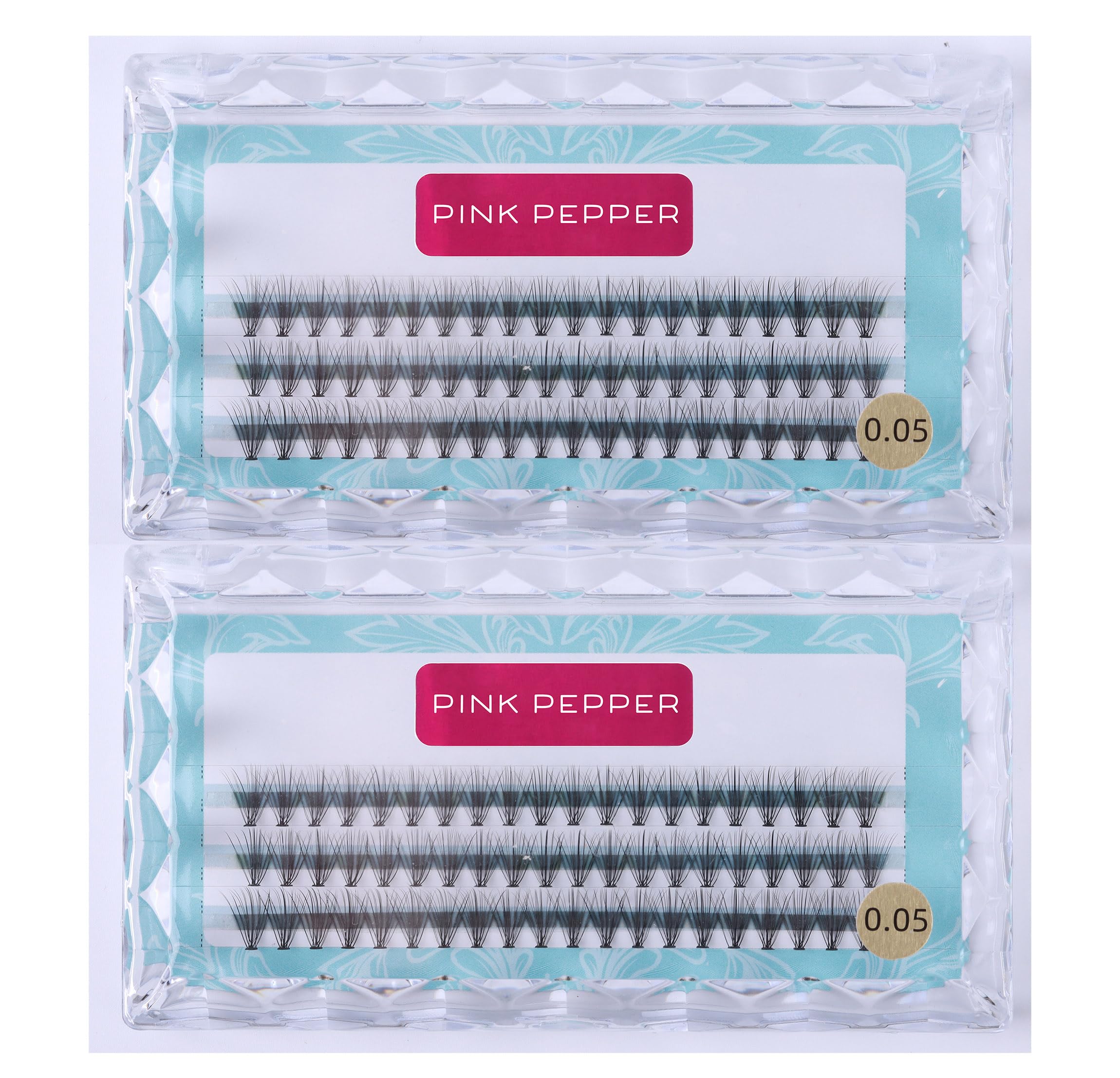 

PINK PEPPER Self-Applied Eyelash Extensions, Ultra-Fine 0.05mm Partial Application, DIY Eyelash Extensions, 20-strand Bundle (10mm x 2)