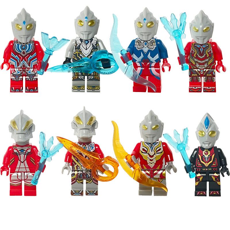 Goldener Krieger Anzug Baustein Puppe Puzzle Kinder Zusammenbau Spielzeug