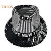 Paillettenhut, Happy New Year, Jazzhut, Vintage-Cowboy-Stil, Party-Club, Foto-Requisite, glitzernder Fedora, Kopfbedeckung für Erwachsene für Cosplays, Feiertage, Karneval