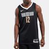 Nike Ja Morant Memphis Grizzlies No. 12 City Edition Fan Jersey 2023-24 Season Men Tops Black White DX8507-011