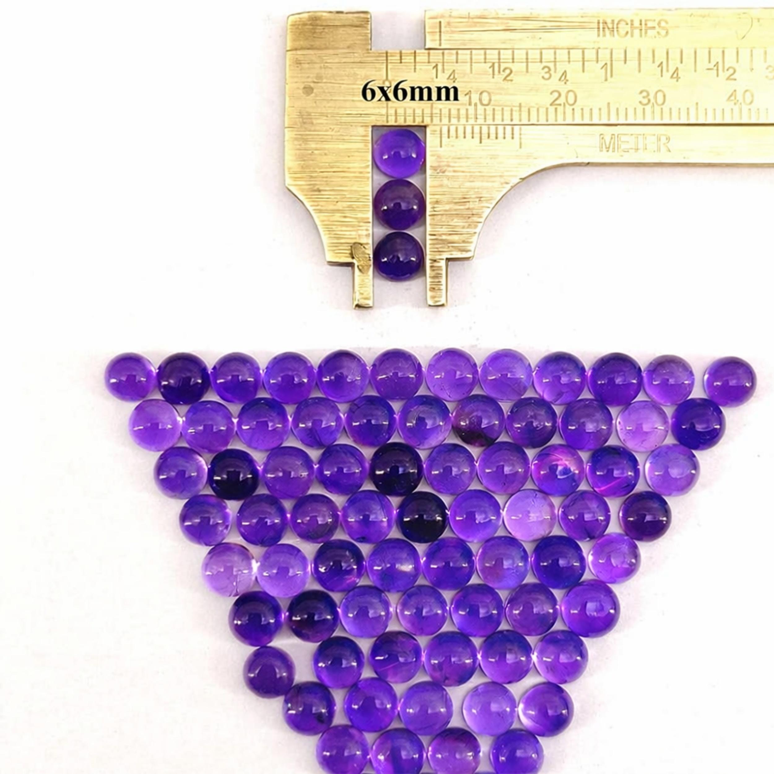 

AAA Amethyst Cabochon 6mm Round Lot, Natural Purple Amethyst Gemstone, Calibrated Cabochons for Jewelry Making 1 Piece