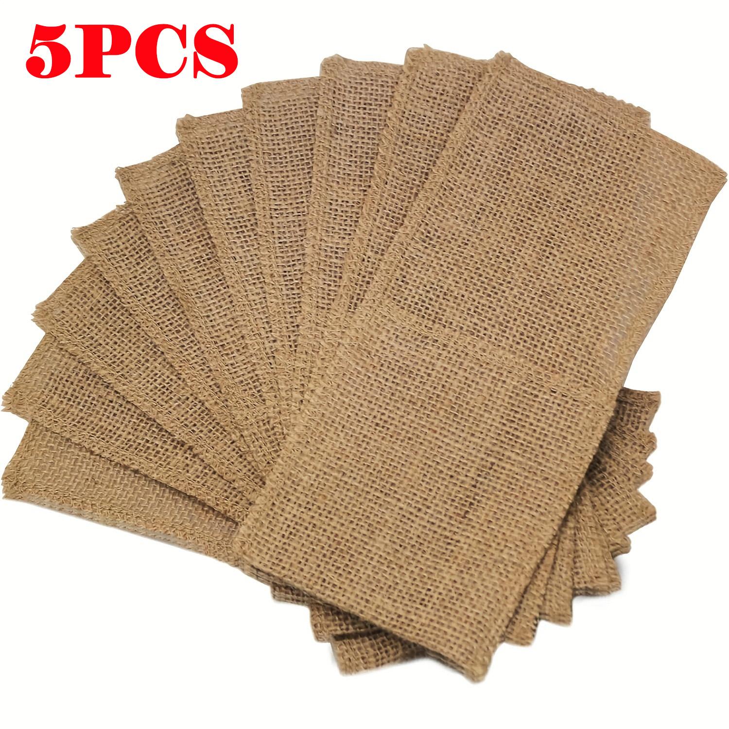 

5 шт. Натуральные мешковины для столовых приборов Мешочек для столовых приборов из мешковины Держатель для принадлежностей Сумка Декор стола для свадьбы и вечеринки Сумка-держатель для столовых приборов