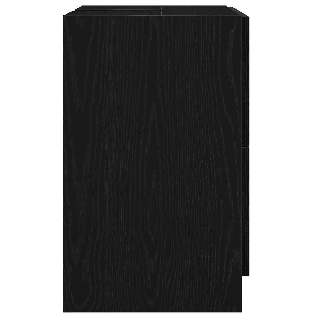 Bathroom Cabinet with Door Black Oak Look 59 x 37 x 59 cm