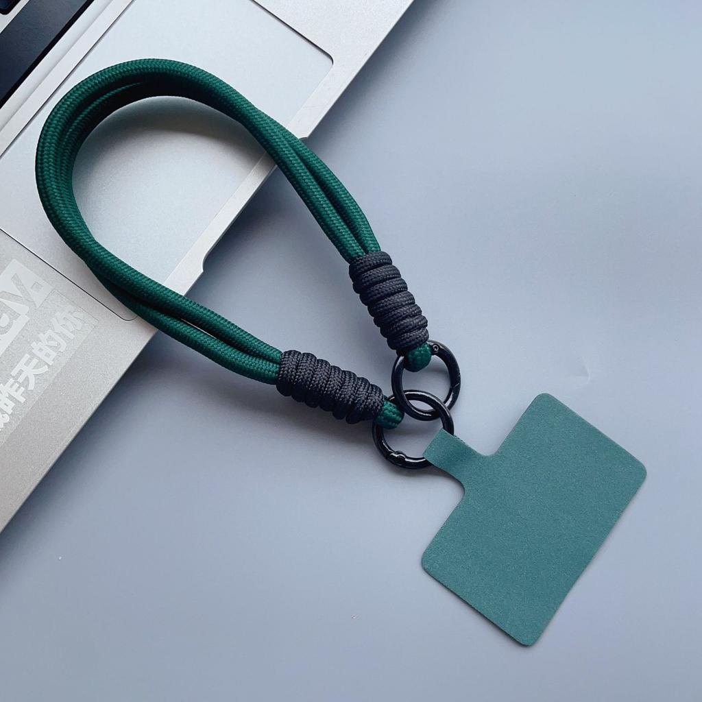 Macaron-Farbe Kurzes Handy-Lanyard Handy-Pad Doppelkopf Anti-Verlust Handgewebt Unisex Handgelenkband Kette Anhänger Lanyard