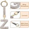 Elegant Rhinestones Studded Keychain Featuring Initial Letters, Lightweight Alloy Gift for Students and Professionals
