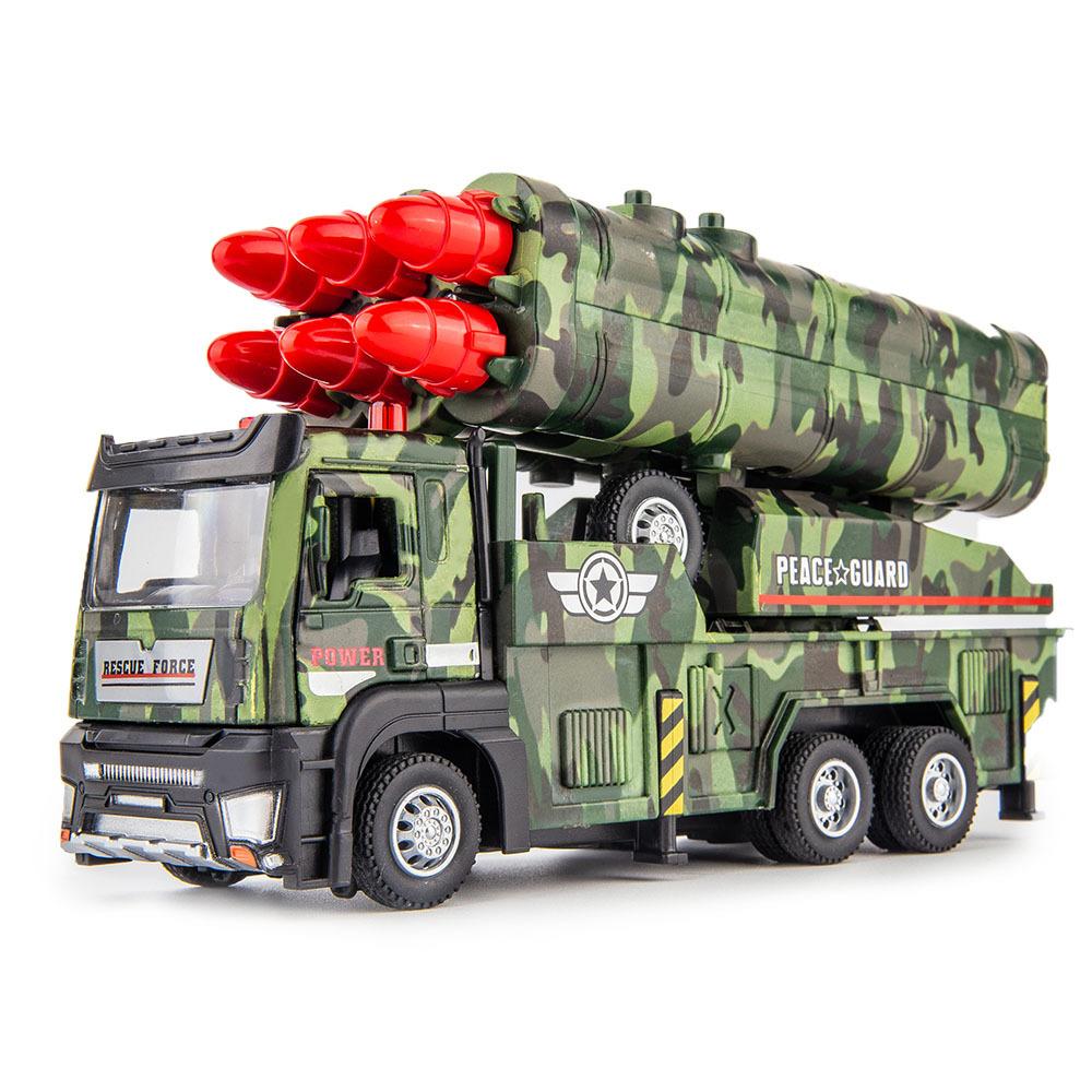 

6Pieces Bullets Alloy Launcher Truck Model 1/32 Cars Trucks Metal Diecasts Model Vehicle Sound Light Pull Back Car Toys
