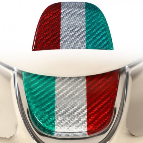 Tri-Color Real Carbon Fiber Steering Wheel Base Trim For Fiat 500 312 2016+