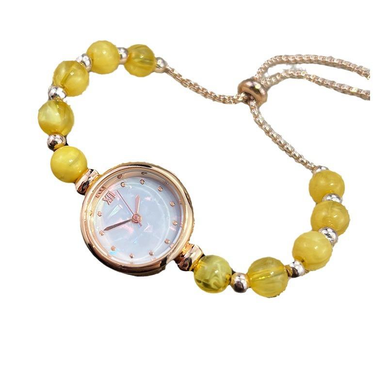 Pearl Bracelet Women's Quartz Watch Niche Light Luxury Small Dial Pull Adjustable Watch