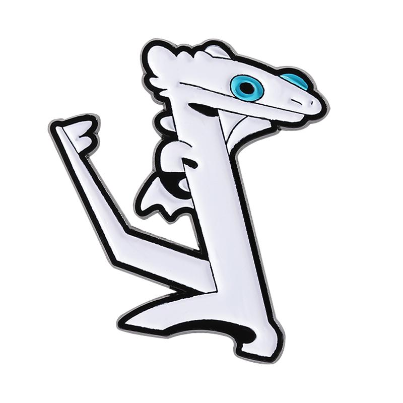 

Эмалевые значки с мультяшными персонажами, на заказ, броши с черно-белыми драконами, значки на лацкан, одежда, ювелирные изделия с животными, подарок для детей, друзей