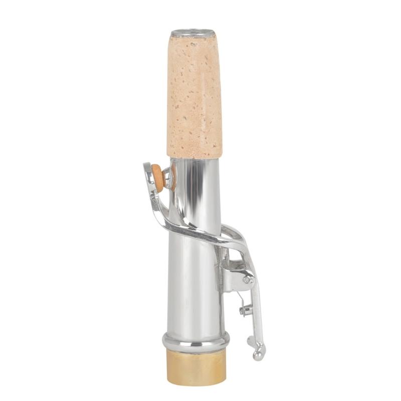 2 PCS Saxophone Neck Brass Mouthpiece Metal Sax Curved Necks and Straight Neck for Soprano Saxophone Instrument