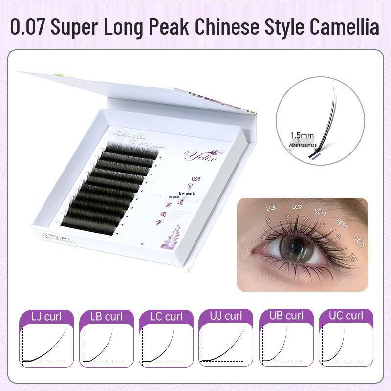 Chinese Camellia Soft Manga Lash Extensions - No Clumping, Fox Style, Super Long, Perfect for Beauty Salons