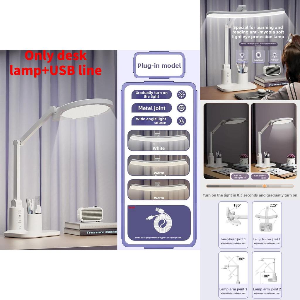 Eye Care Led Desk Lamp With Dimmable Settings And Night Mode For Bedroom And Study Area