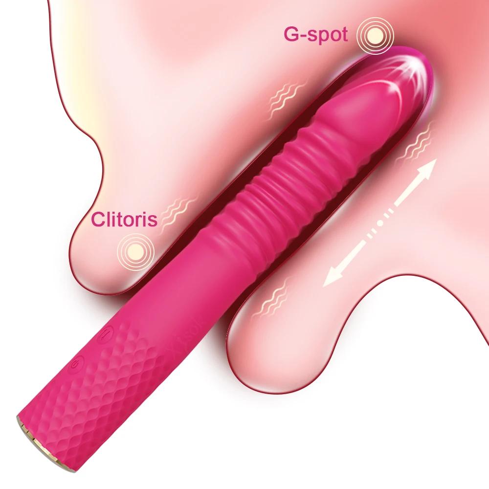 Automatic Telescopic Thrusting Realistic Dildo Vibrator for Women G Spot Clitoral Stimulation Sex Toys for Women Sex Machine